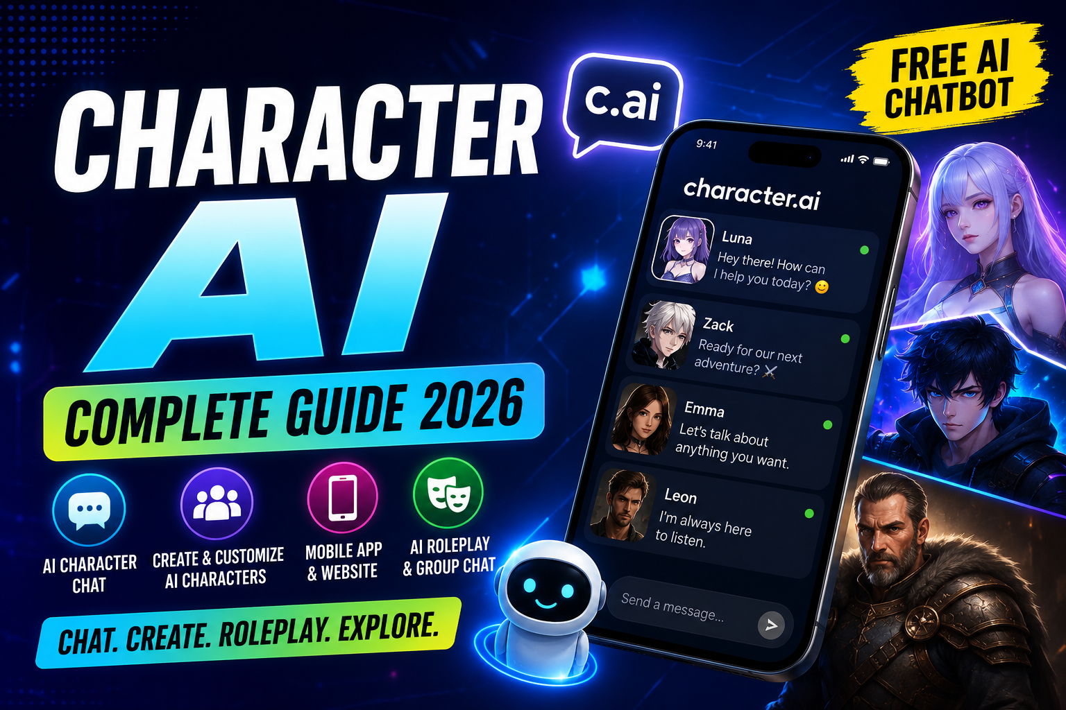 Character AI | AI Character Chat | Character AI App, Character AI Chatbot, Character AI Free