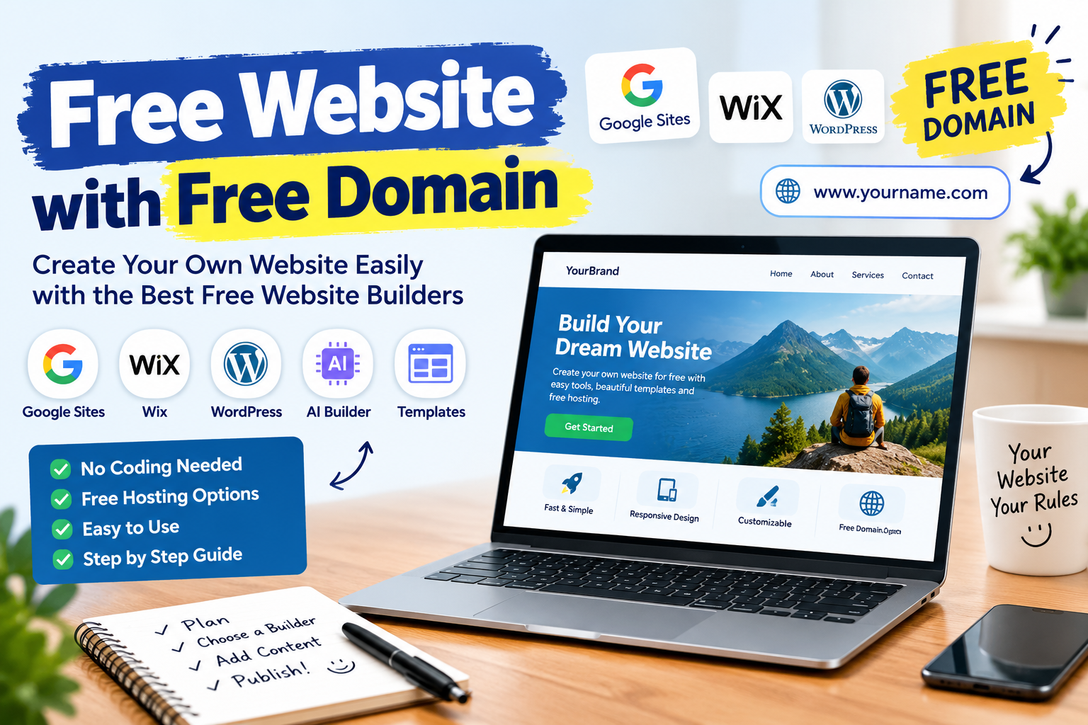 Free Website with Free Domain: Best Website Builders